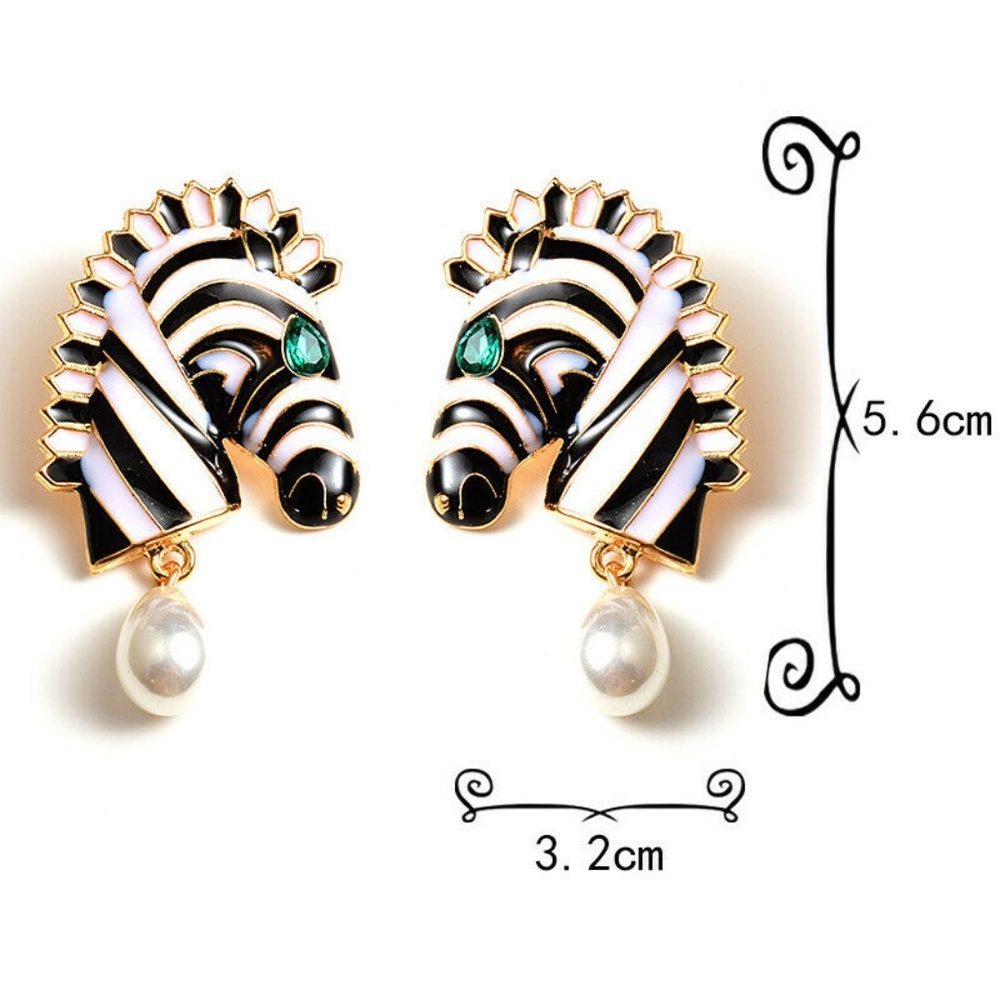 ZEBRA Earrings with pearls - Picture 4 of 5